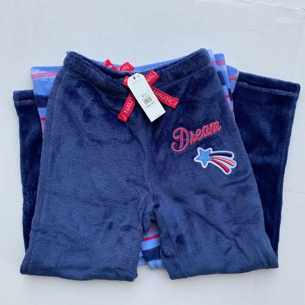 Nautica Girl's 2-Pack Plush Lounge Pants Navy/Blue
